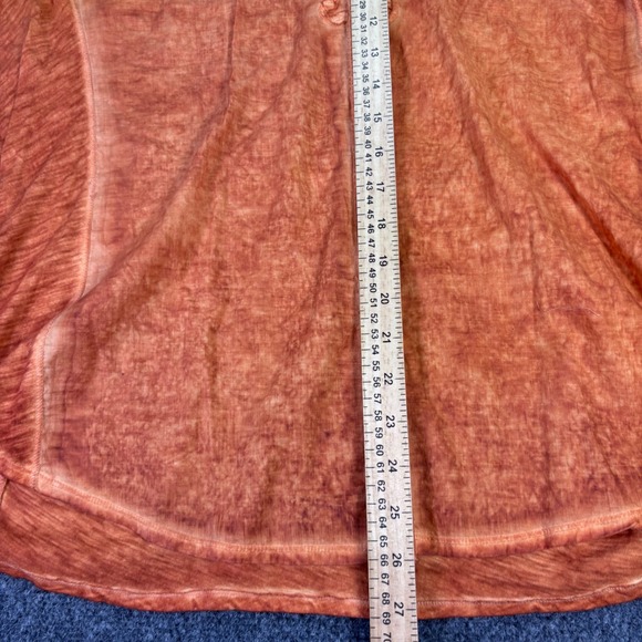 Reba Woman Top Womens 2X Orange Embroidered Studded Boho Button Up Western Shirt - Picture 6 of 9